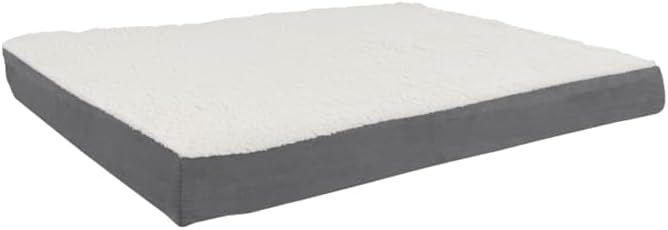 PETMAKER Orthopedic Gray Sherpa Top Pet Bed with Memory Foam and Removable Cover, 36" L X 27" W X 4" H, Large, Green