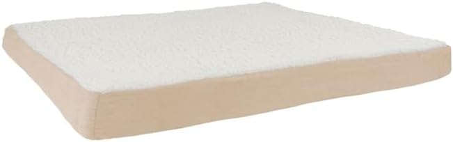 PETMAKER Orthopedic Tan Sherpa Top Pet Bed with Memory Foam and Removable Cover, 44" L X 35" W X 4.75" H, X-Large, White
