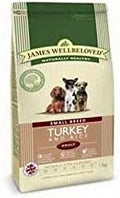 James Wellbeloved Dog Food Turkey and Rice Adult Small Breed (1.5kg) (Pack of 4)