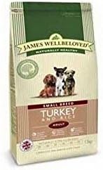 James Wellbeloved Dog Food Turkey and Rice Adult Small Breed (1.5kg) (Pack of 4)