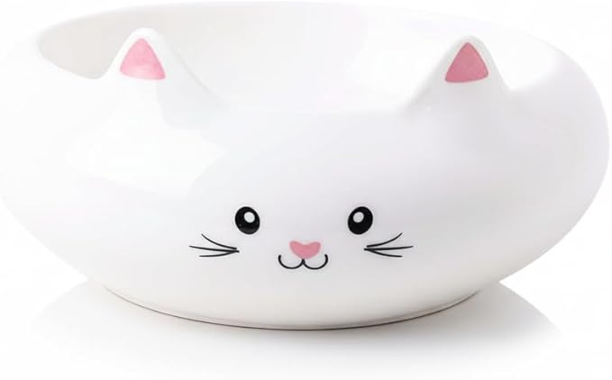 Cat Bowls, Cat Food Bowl, Ceramic Cute Kitten Bowls for Food and Water 7.1oz, Small Dog Feeding Dish for Whisker Fatigue Friendly, Personal Design Home Decor Bowl, Multi-Use