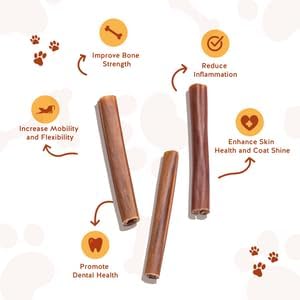 Jack&Pup 6" Beef Collagen Sticks | Rawhide Free, Long Lasting Dog Chews | Healthy Single Ingredient Treats for Medium Dogs | Bully Stick Alternative (10 Pack)
