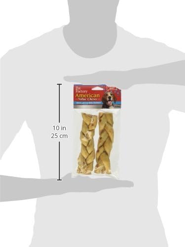 Pet Factory American Beefhide 6" Braided Sticks Dog Chew Treats - Chicken Flavor, 2 Count/2 Pack