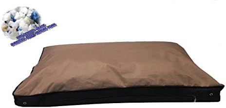 Waterproof Durable Overstuffed Mixed Memory Foam and Polyester Fill Pillow Dog Bed with Inner Liner and External tough OXFORD fabric Case Cover for Small and Large Dogs (48x30 INCHES, Brown)