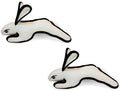 TUFFY - World's Tuffest Soft Dog Toy -Barnyard- Multiple Layers. Made Durable, Strong & Tough. Interactive Play (Tug, Toss & Fetch). Machine Washable & Floats. (White Rabbit, Large 2 Pack)