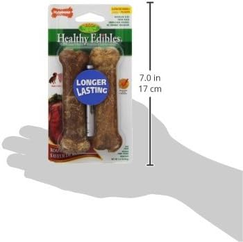 Nylabone Healthy Edibles Roast Beef Flavored Treat Bones, Size Regular - 6 Bone Total (3 Packages with 2 Bones each)