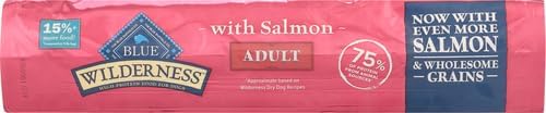 Blue Buffalo Wilderness Natural High-Protein Dry Food for Adult Dogs, Salmon Recipe, 13-lb. Bag