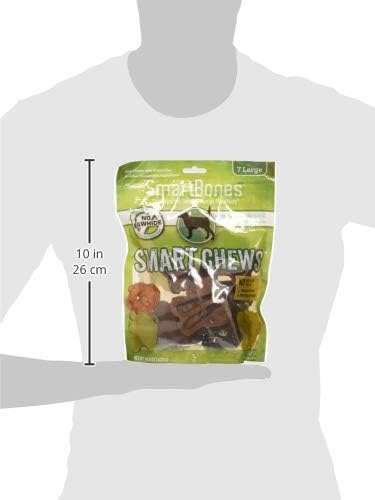SmartBones Smart Chews, Rawhide Free Dog Chews Made with Real Chicken and Vegetables, 7 Count Large