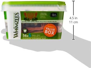 Whimzees Natural Dental Dog Chew Long lasting, Variety Box Mixed Shapes, Small, 56 Pieces