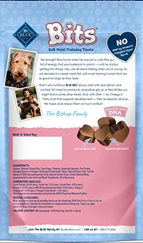 (6 Pack ) blue-buffalo Blue Bits Treats Dog Pouches, 4 Flavors ( 2 Tasty Chicken, 2 Tender Beef ,1 Savory Salmon, 1 Tempting Turkey), 4 Oz…