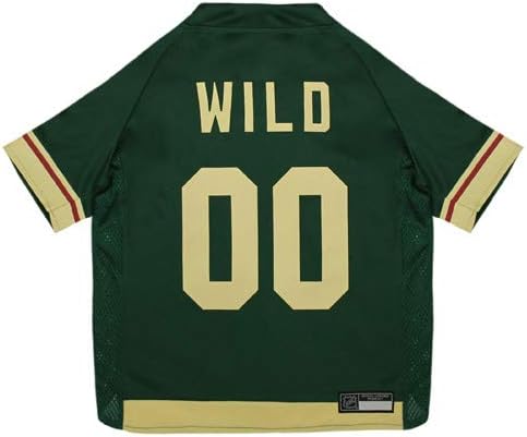 Pets First NHL Minnesota Wild Jersey for Dogs & Cats, Large. - Let Your Pet Be A Real NHL Fan!