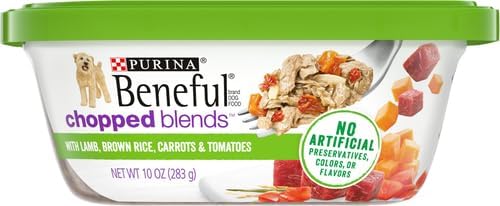 Beneful Purina Chopped Blends with Lamb Brown Rice Carrots Tomatoes Wet Dog Food,10 Oz (Pack of 4)