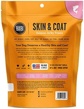Variety Pack of Bixbi-Skin & Coat Salmon Jerky Dog Treats and Bixbi-Hip & Joint Salmon Jerky Dog Treats (2 Bags Total, 5 Oz Each)