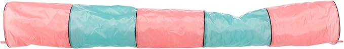 TRIXIE Rabbit Play Tunnel – Collapsible Pop-Up Play Tube for Bunnies, Guinea Pigs & Chinchillas – Small Pet Hideout Tunnel for Indoor Adventures – Multicolor, 51.25 x 7.25 x 7.25 in