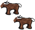 TUFFY - World's Tuffest Soft Dog Toy -Barnyard- Multiple Layers. Made Durable, Strong & Tough. Interactive Play (Tug, Toss & Fetch). Machine Washable & Floats. (Bull, Jr 2 Pack)