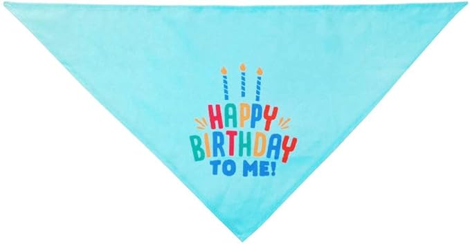 Large Dog Birthday Cake Hat & Bandana Scarfs Set Blue, Handmade Dog Happy Birthday Hat with Colorful Candles, Extral Large Dog Birthday Party Supplies Decorations