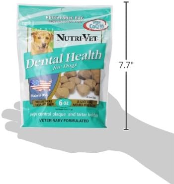 Nutri-Vet Dental Health Soft Chews for Dogs, Puppy Essentials, Plaque Remover, Pet Supplies, Dog Breath Freshener, Promotes Healthy Teeth and Gums, Dental Chews, Natural Hickory Smoke Flavor, 70 Count