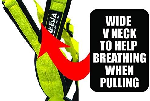 Neewa Adjustable Sled Pro Harness - Small, Yellow, Dog Pulling Harness for Large Breeds & Giant Dogs, Great for Dog Joring