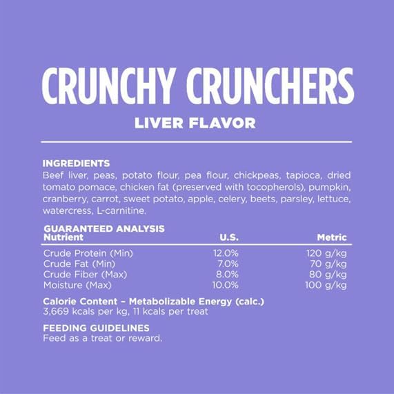 Nutrisource Crunchy Crunchers Dog Treat Variety Pack – 3 Delicious Flavors: Chicken, Liver, and Whitefish – (14oz per Bag, 3 Bags Total) – Healthy, Oven-Baked Snacks for Dogs