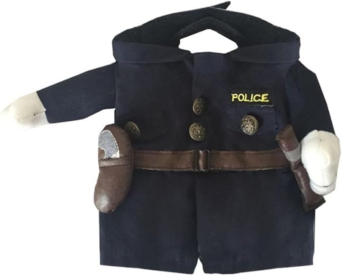 NACOCO Halloween Pet Policeman Costume - Dog and Cat Funny Clothes Outfit Apparel for Small Medium and Large Dogs(Navy Blue, XL
