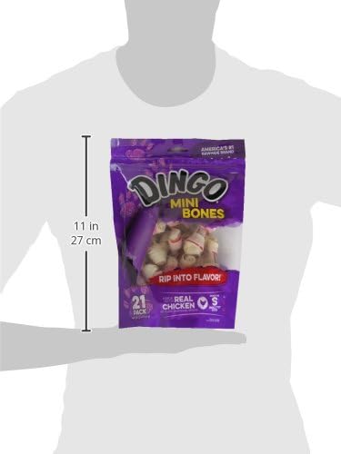 Dingo Mini Bones for Dogs, Small, Chicken, 21 Count (Pack of 1)