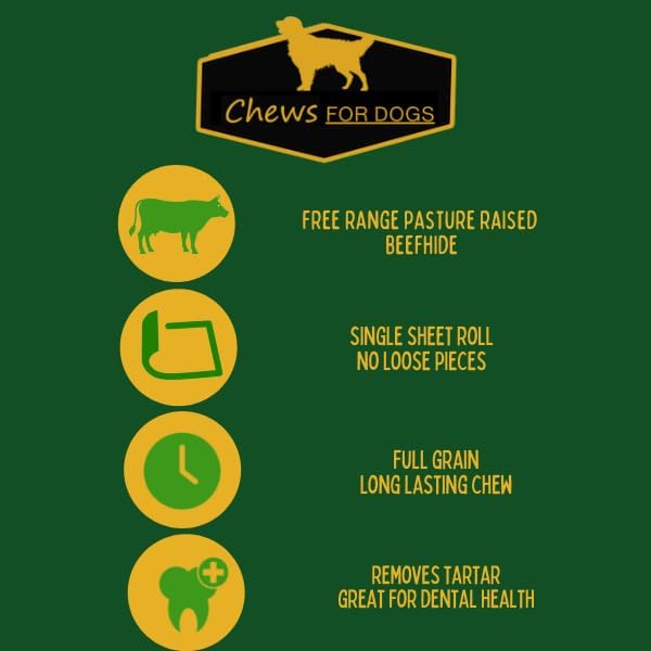 Premium Chews for Dogs Retriever Roll 7-8 Inches Extra Thick (20 Pack)