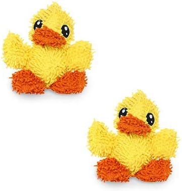 MIGHTY- Microfiber Ball - Farm – Made with Squeaker Balls and Minimal Stuffing. Strong & Tough. Interactive Play. Machine Washable & Floats (Duck, Jr 2 Pack)