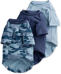Toby II - The Perfect Tee, 3 Pack Short Sleeve Pet T-Shirt 100% Organic Cotton Tees Clothes for Small, Medium, Large Dogs, Navy Camo, X-Large (55-80 lbs)