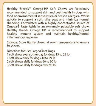 Healthy Breeds Miniature American Shepherd Omega HP Fatty Acid Skin and Coat Support Soft Chews 90 Count