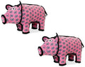 TUFFY - World's Tuffest Soft Dog Toy -Barnyard- Multiple Layers. Made Durable, Strong & Tough. Interactive Play (Tug, Toss & Fetch). Machine Washable & Floats. (Pig, Large 2 Pack)