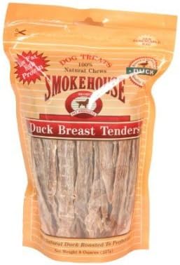 Smokehouse 100-Percent Natural Duck Breast Tenders Dog Treats, 8-Ounce