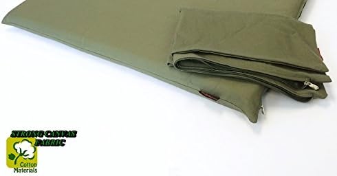 Luxurious Comfort Pet Dog Bed External Cover for Small and Large Dogs - Cover ONLY (36"x29" (34"x27"x3"), Canvas - Green)
