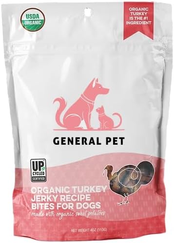 Organic Dog Treats, Turkey Sweet Potato, 4 Ounces, USDA Organic, Made in USA, for All Breeds and Ages, Training