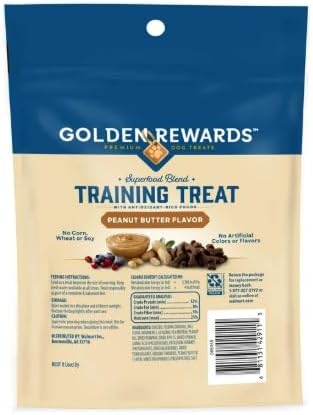 Golden Rewards Dog Training Treats with Peanut Butter Flavor, 9 oz Pouch, Pack of 3