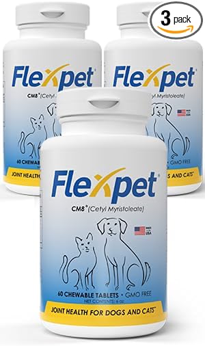 Hip & Joint Supplement for Dogs & Cats with Cetyl Myristoleate, Glucosamine, Collagen, MSM - Advanced Joint Support for Mobility, Senior Pets, Small & Large Breeds - 180 Tablets (Pork Liver)