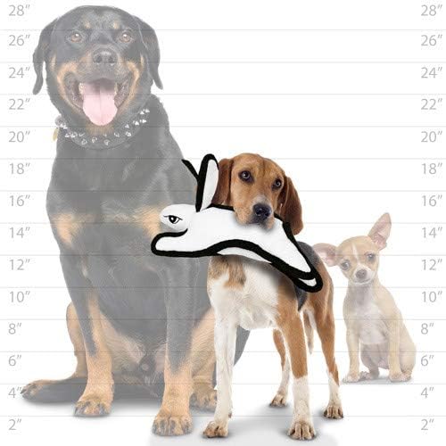 TUFFY - World's Tuffest Soft Dog Toy -Barnyard- Multiple Layers. Made Durable, Strong & Tough. Interactive Play (Tug, Toss & Fetch). Machine Washable & Floats. (White Rabbit, Jr 2 Pack)