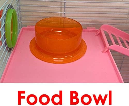 Large Pink 5-Floors Twin Tower Syrian Hamster Rodent Gerbil Mouse Mice Rat Cage with Crossover Tube Tunnel