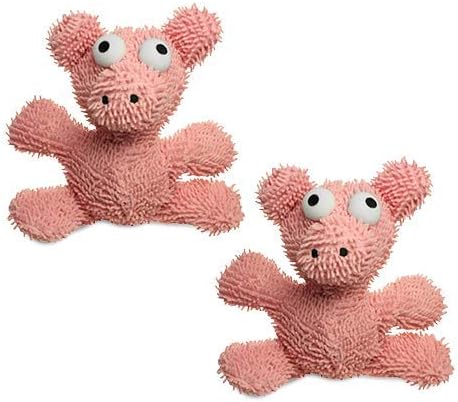 MIGHTY- Microfiber Ball - Farm – Made with Squeaker Balls and Minimal Stuffing. Strong & Tough. Interactive Play. Machine Washable & Floats (Pig, Large 2 Pack)