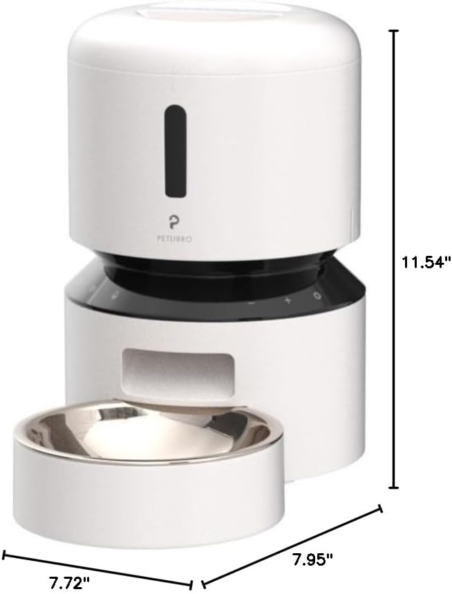 PETLIBRO Automatic Cat Feeder – 3L Programmable Pet Food Dispenser with Freshness Preservation, Timed Portion Control, Voice Meal Call & Dual Power Supply, Healthy Feeding for Cats & Small Dogs White