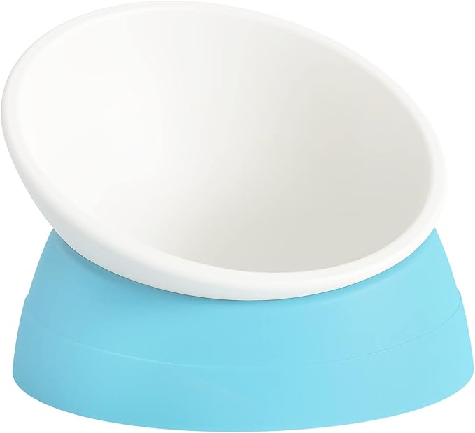 Ravitat Elevated Cat Food Bowl - Adjustable, Anti-Slip & Anti-Noise, Protects Pet's Spine, 17 Oz
