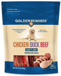 Golden|Rewards Premium High-Protein Dog Treats – Chicken, Duck & Beef Jerky Variety – Single Ingredient, Grain-Free – 12 oz Bag