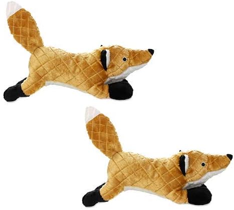 MIGHTY- Massive - Squeaker-Multiple Layers. Made Durable, Strong & Tough. Interactive Play Dog Toy (Tug, Toss & Fetch). Machine Washable & Floats. (Fox, Massive 2 Pack)