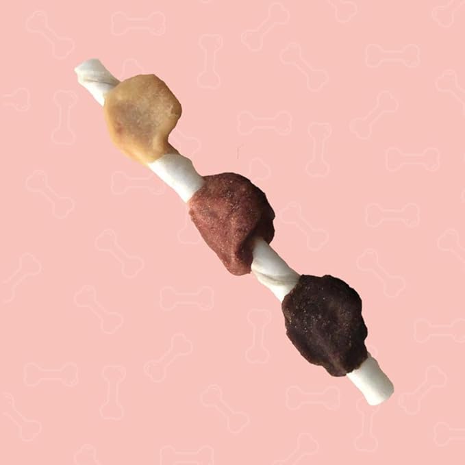 Better Belly Triple Flavor Kabobs, 10 kabobs, Long-Lasting Dog Chews with Chicken, Pork and Beef