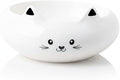 Cat Bowls, Cat Food Bowl with Ears, Ceramic Cute Kitten Water Bowl 7.1oz, Slanted Kitten Feeding Dish 6.5 inch, Whisker Fatigue Friendly, Adorable and Multi-Use Gift for Girls