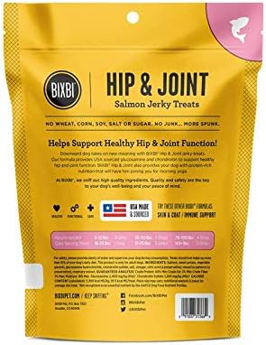 Variety Pack of Bixbi-Skin & Coat Salmon Jerky Dog Treats and Bixbi-Hip & Joint Salmon Jerky Dog Treats (2 Bags Total, 5 Oz Each)