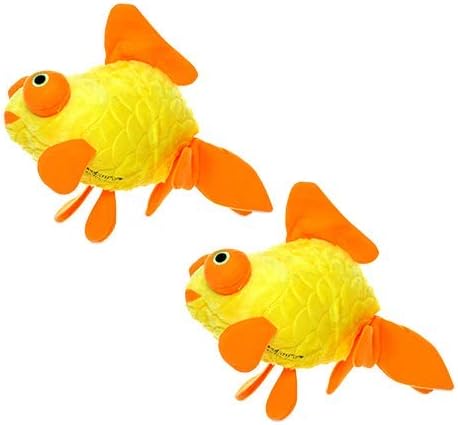 MIGHTY- Massive - Squeaker-Multiple Layers. Made Durable, Strong & Tough. Interactive Play Dog Toy (Tug, Toss & Fetch). Machine Washable & Floats. (Goldfish, Massive 2 Pack)
