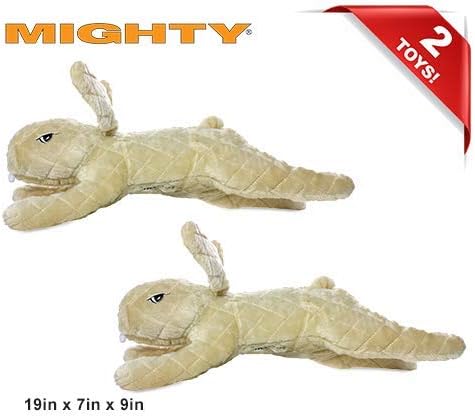 MIGHTY- Massive - Squeaker-Multiple Layers. Made Durable, Strong & Tough. Interactive Play Dog Toy (Tug, Toss & Fetch). Machine Washable & Floats. (Rabbit, Massive 2 Pack)