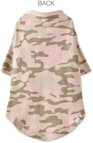 Toby II - The Perfect Tee, 3 Pack Short Sleeve Pet T-Shirt 100% Organic Cotton Tees Clothes for Small, Medium, Large Dogs, Pink Camo, X-Large (55-80 lbs)