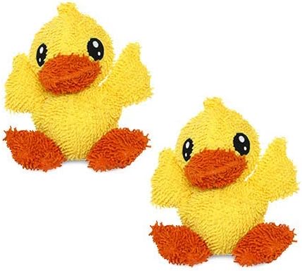 MIGHTY- Microfiber Ball - Farm – Made with Squeaker Balls and Minimal Stuffing. Strong & Tough. Interactive Play. Machine Washable & Floats (Duck, Large 2 Pack)