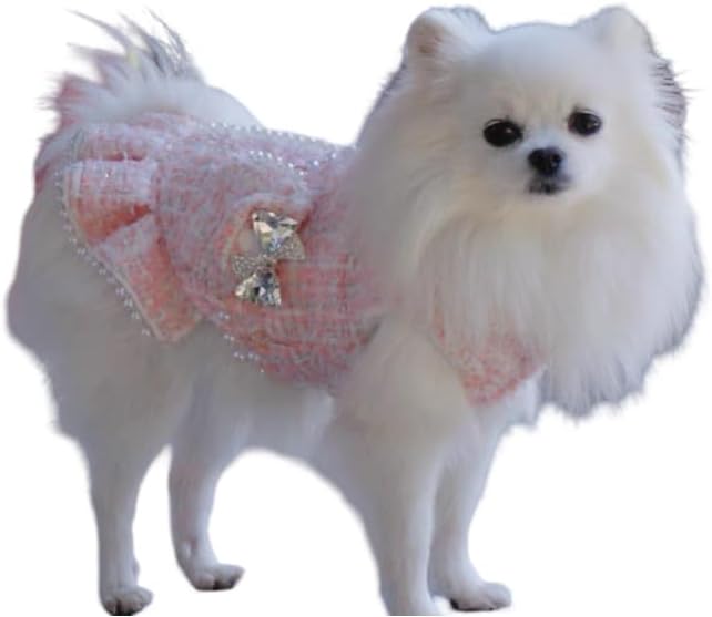 Designer Dog Dress for Small Dogs Puppy Teacup | Cute Stylish Pet Outfit – Luxury Puppy Clothes for French Bulldog, Chihuahua, Dachshund, Maltese, Yorkie, Cats – Fashion Apparel